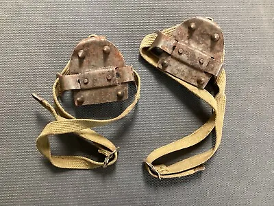 Vintage Pair Crampons / Ice Cleats Heel Only Military WWII Mountain Climbing Vtg • $25.64