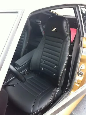 DATSUN 240Z/260Z/280Z Syn Leather Seat Covers Light Golden Stitching And Z Logo • $425