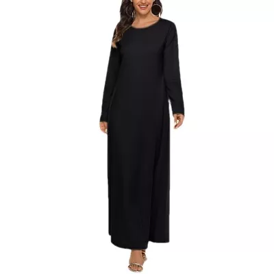 Women Plain Abaya Islamic Burkha Kaftan Farasha Jilbab Long Jersey Maxi Dress UK • £9.47