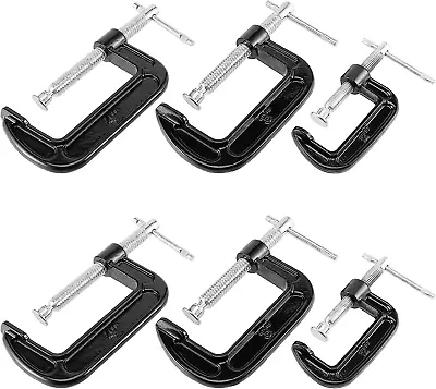 6 PCS 3 Size C-Clamp Set 2  3  4  Small C Clamps Mini G Clamps For Woodworking • $33.74