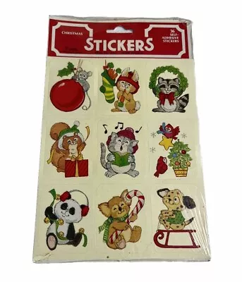 Vintage Eureka Paper Christmas Animals Stickers 3 Sheets (Opened) • $7.95