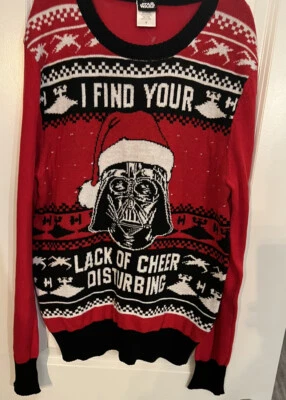 $24.99 • Buy Star Wars Darth Vader Holiday Black/Red Ugly Christmas Sweater -Size Medium