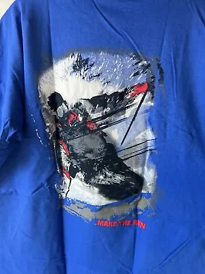 Vintage 90s Marlboro Make The Run Ski T Shirt XL Double Sided Graphic Snow • $34.99