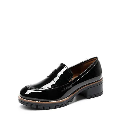 Women  Business Penny Low Chunky Heel Loafers Slip On Loafer Shoes • $27.99