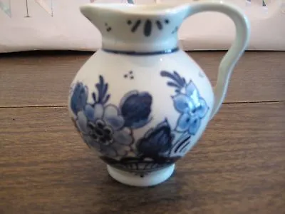   Delft Small Creamer/Pitcher Or Jug Blue & White Porcelain Holland • $12