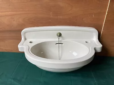 Antique Vitreous China White Porcelain Half Round Bath Sink Old Vtg 110-24E • $895