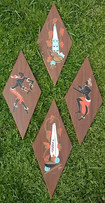 Vintage Turner Wall Art Mid Century Dancer Instruments Diamond Set USA Hanging • $150