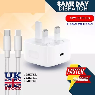 For IPad 10th & Air 5th Gen 10.9 /Pro 12.9  USB-C PD Fast Charger Plug/ Cable • £2.99