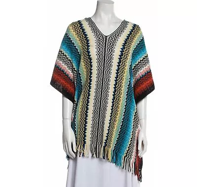 NWT Missoni Fringe Poncho Zig Zag Multi Color Women's Size OS One Size H14514 • $93.49