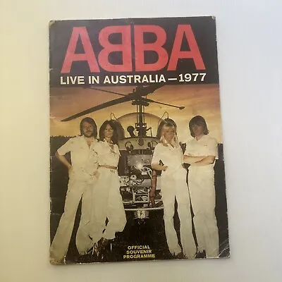 1977 ABBA LIVE IN AUSTRALIA Paul Dainty  OFFICIAL SOUVENIR PROGRAMME RARE • $75