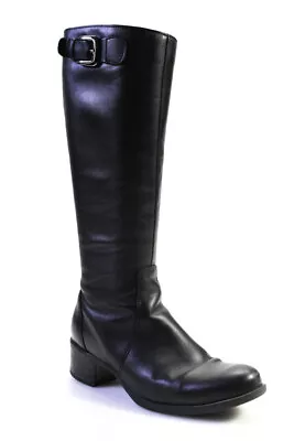 C La Canadienne Womens Leather Zip Up Knee High Boots Black Size 7 Medium • $73.19
