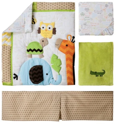 $49.99 • Buy Circo Jungle Stack 4 Piece Nursery Crib Baby Bedding Set Giraffe Zoo Owl