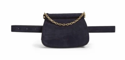 £229.99 • Buy Max Mara ‘Jara’ Belt Bag In Navy Blue Genuine Nubuck Leather + Dustbag... BNWOT