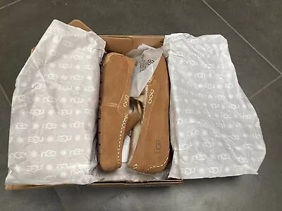 Women's Shoes UGG ANSLEY Suede Indoor/Outdoor Moccasin Slippers 1106878 CHESTNUT • $70