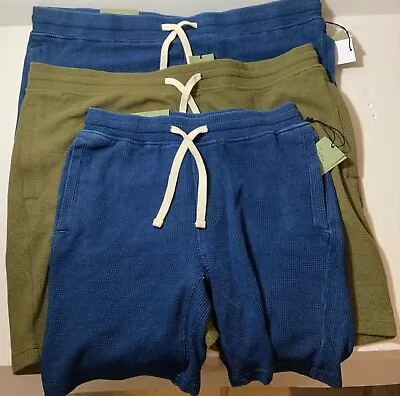 Goodfellow BLUE/GREEN 8.5  Inseam TEXTURED Knit Shorts S XL Relaxed Fit Elastic • $17.37