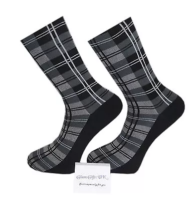 High Quality Black And Grey Tartan Socks • £4.31