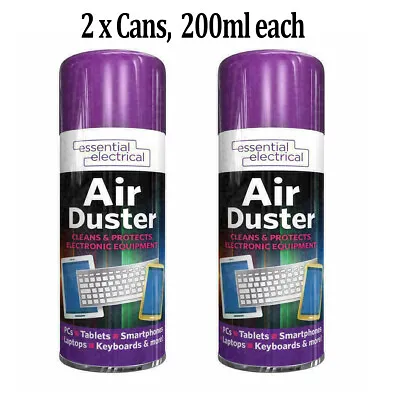 £4.99 • Buy 2 X 200ml Compressed Air Duster Electrical Cleaner Keypads Laptops Printers 5707