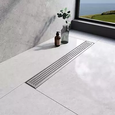 1200mm Linear Shower Drain Stainless Steel Wetroom Channel Gully (Design 13) • £101