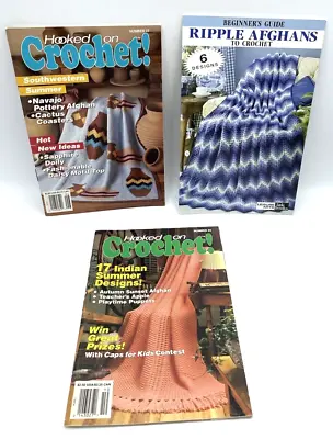 Crochet Afghans Design Instruction Booklets Leisure Arts Hooked On Crochet • $7.99