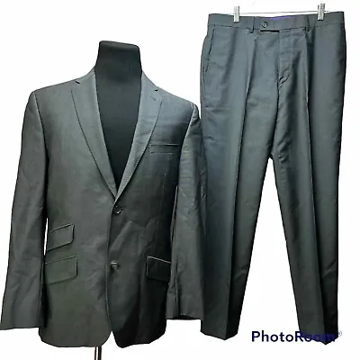 Ted Baker Endurance Mens 42L 35L Jim CT 2 Piece Suit Gray Wool Mohair READ • $44.99