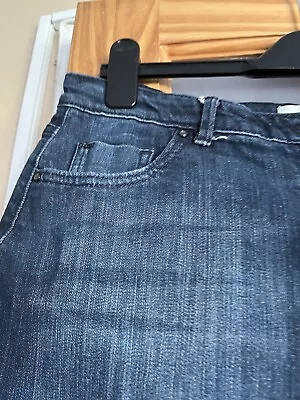 M&S Denim Pencil Skirt 16 • £2