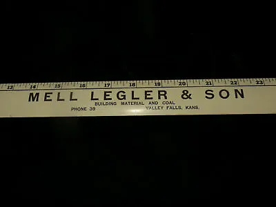 Vintage Metal MELL LEGLER & SON LUMBER COAL Yard Stick - VALLEY FALLS KS • $19.99