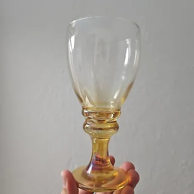 Libbey Splash Iridescent Gold Amber Water Tea Goblet Glass Retired 7.5  • $13.49