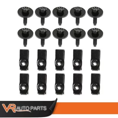 10 Pair Body Bolts & U-nut Clips- M6-1.0 X 25mm- 10mm Hex Fits For 1980-16 Ford • $8.58