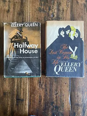 Ellery Queen Lot Of 2 Vintage HCDJ~The Last Woman In His Life/Halfway House • $16