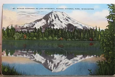 Washington WA Mt Rainier National Park Lake Spanaway Postcard Old Vintage Card • $0.50