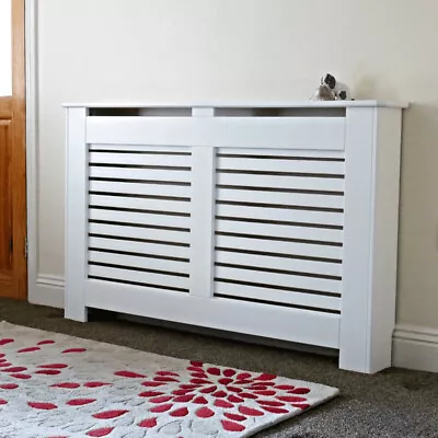 £66.92 • Buy 92cm Tall Large Radiator Cover Horizontal Vertical Cabinet MDF Grill Shelf S-XL