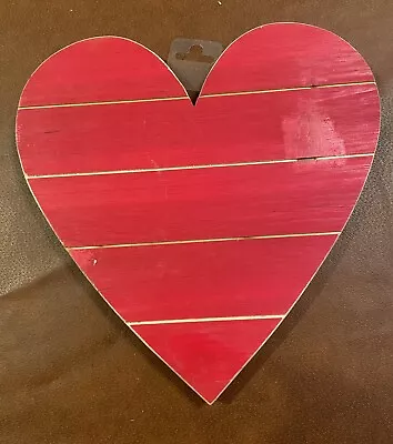 $4.95 • Buy Red Wooden Heart Wall Sign Hanging New - Can Hang “As Is” Or Decorate It