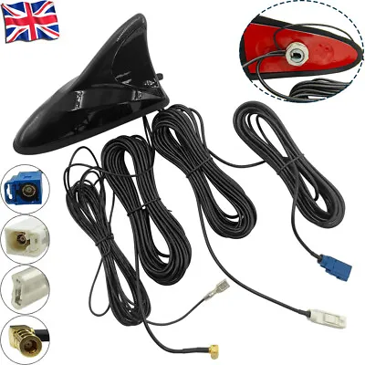 FM DAB GPS Aerial Shark Fin Fakra SMB GT5 Antenna 3In1 Car Radio Roof Mount 5m • £32.47