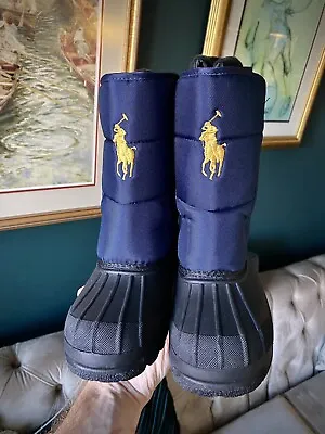 Polo Ralph Lauren Blue Snow Boot Shoes Size UK 4.5 EUR 37 5 US Brand New • £49.99