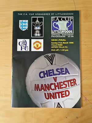 Programme Manchester Man United - Chelsea 1995/1996 Fa Cup Semi Final • £2.49