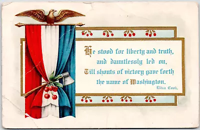 Liberty Truth Patriotic Victory Washington 1918 DB Vintage Postcard Fancy Cancel • $3.86