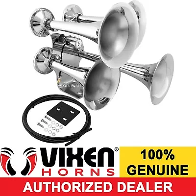 Vixen Horns Train Air Horn 4 Trumpets Chrome Plated For Truck/car Loud Sound Db • $204.88