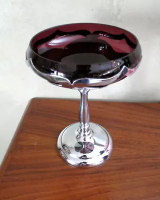 Cambridge Glass Amethyst Farberware Stemmed Compote • $30