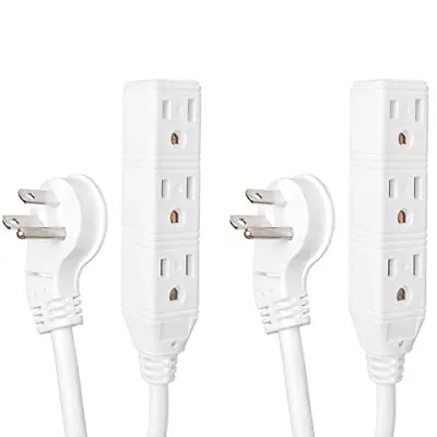 2 Pack Of 6 Ft Outdoor Extension Cords With 45° Angled Flat Plug • $18.99