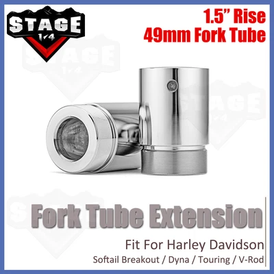 $39.98 • Buy Aluminum 49mm Fork Tube 1-1/2  Extensions For Harley Dyna Touring V-Rod Breakout