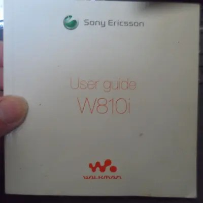 Sony Ericsson Mobile Phone User Guide W810i Walkman Original User Guide Book • £5