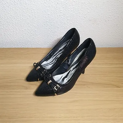 George Black High Heels Shoes Zebra Print Womens UK Size 4 • £14.99