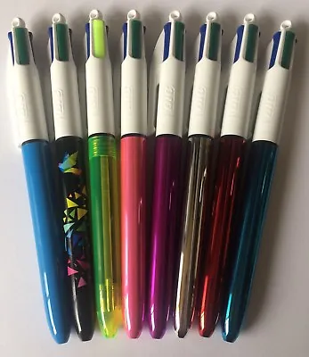 Bic 4 Colour Retractable Single Ball Pens ~Choose From Shine/Original/Fluo/Decor • £1.99