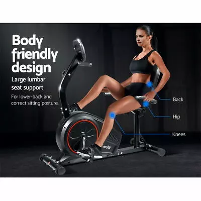 8-level Magnetic Recumbent Exercise Bike Fitness Trainer Home Gym Equipment BlK • $478.95