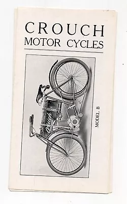 Early 1900s Crouch Motorcycles Brochure • $49.99