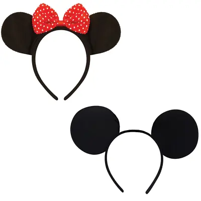 Ladies Girls Minnie Mouse Ears Bow Headband Mickey Mouse Disney Fancy Dress Uk • £3.50
