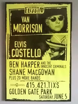 Elvis Costello Van Morrison 1999 Fleadh Festival Poster • $17.95