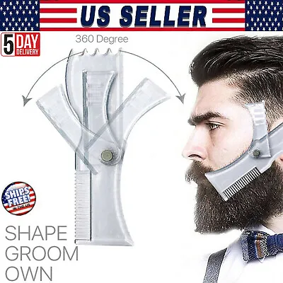 Adjustable Men Beard Shaping Tool Trimming Shaper Template Comb Beard Lineup • $5.99