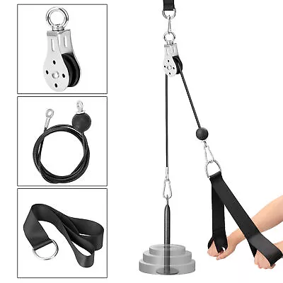 Pulley Cable Machine Attachments System DIY Lat Pull Down Cable Fitness Z5Z0 • £23.99