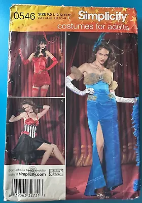 Cabaret Dance Hall Burlesque Adult Costume Pattern Simplicity 0546 Size 8 - 16 • £28.94